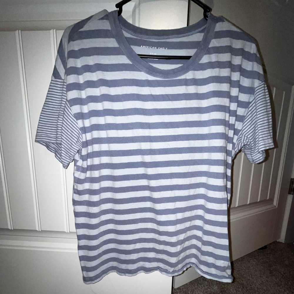 Blue striped American eagle shirt